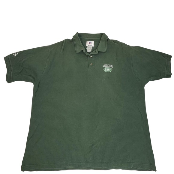NFL Other - New York Jets Shirt Mens 2XL Green NFL Football Polo Short Sleeve Ribbed